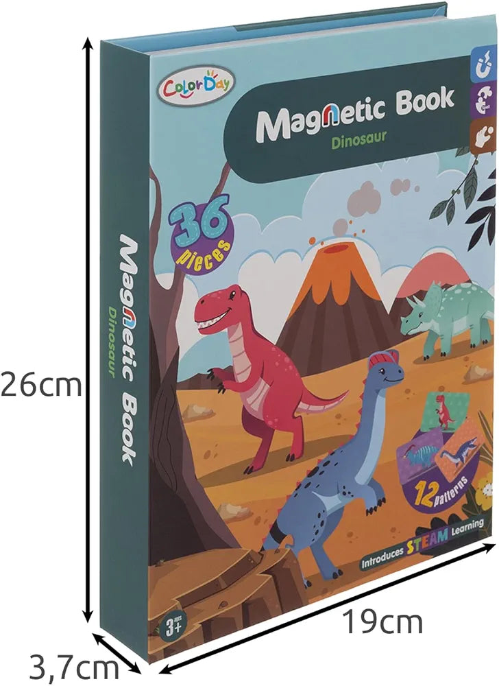 Color Day Dinosaur Magnetic Book  - 36 Pieces