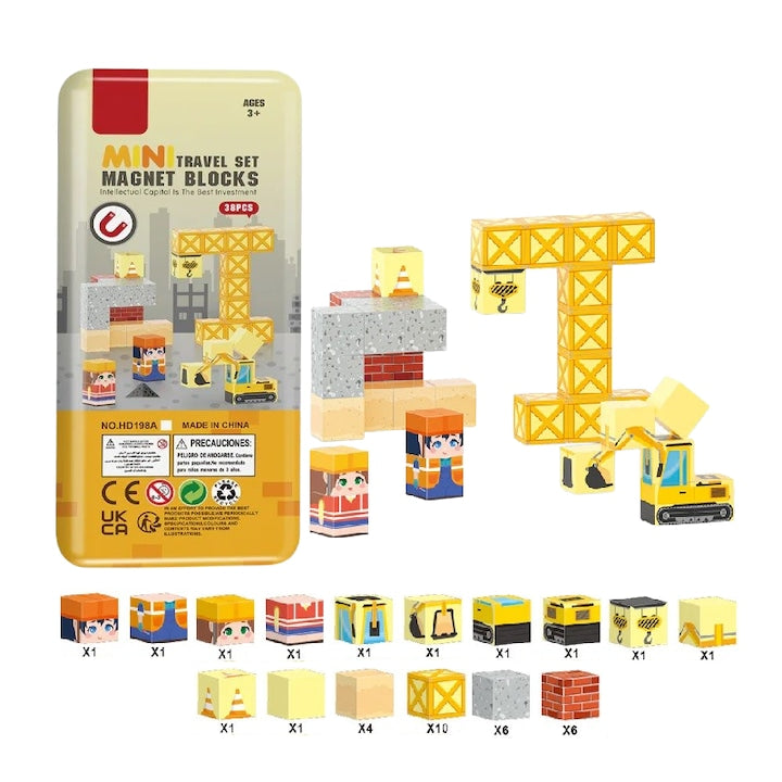 3D Construction Magnetic 38 Pcs Blocks