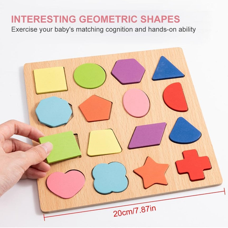 Shapes Wooden 3D Learning Mini Puzzle Board