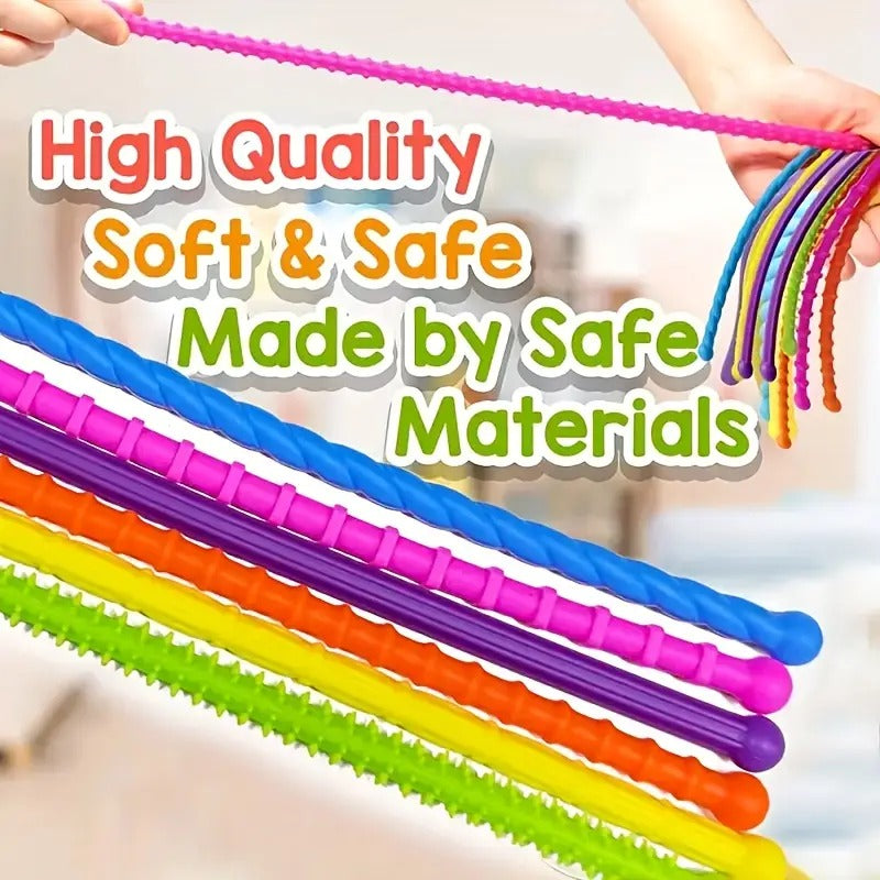Silicone Sensory Sticks With Reversible Textures 6 Piece