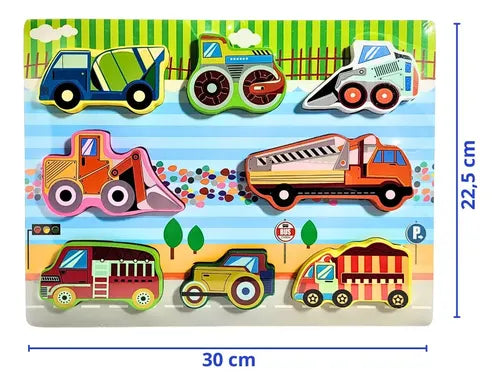 Means of Transportation Chunky Wooden Puzzle Board