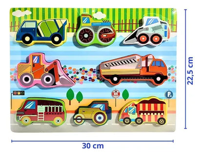 Means of Transportation Chunky Wooden Puzzle Board