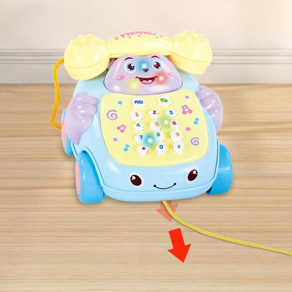 Toddlers Mini Musical Multifunctional Pull Along Telephone Car