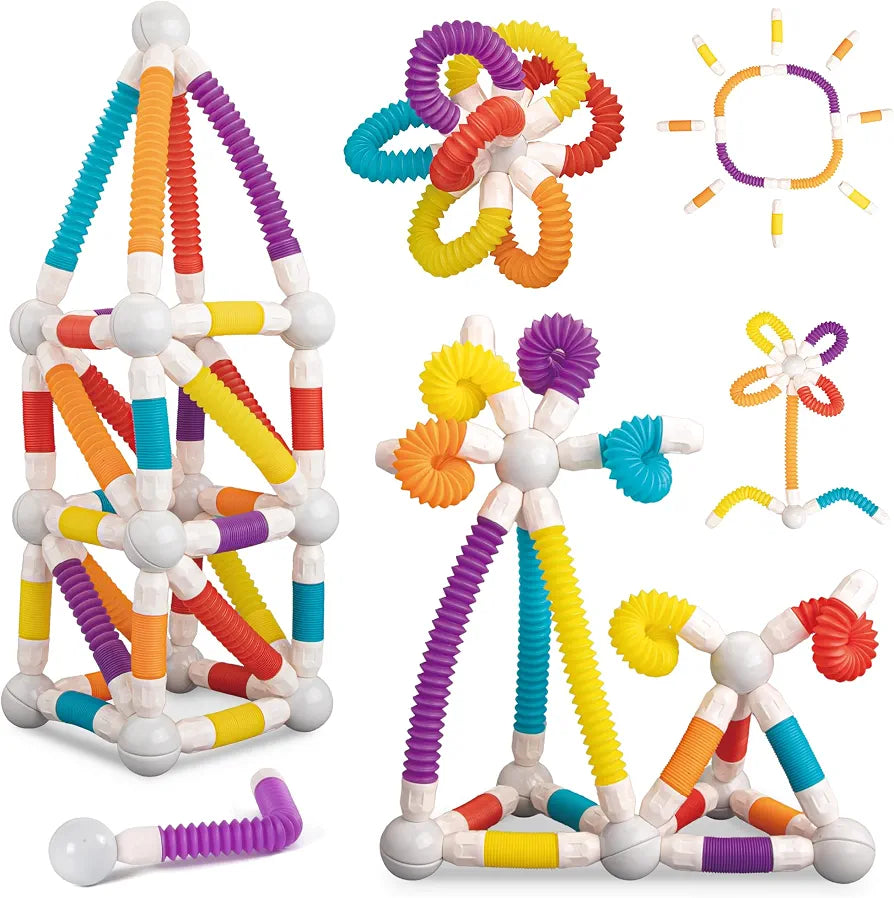 Flexible Magnetic Tube Building Block Rods - 38pcs