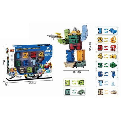 Digital Deformation Robot Toy 0 to 9 Complete Set