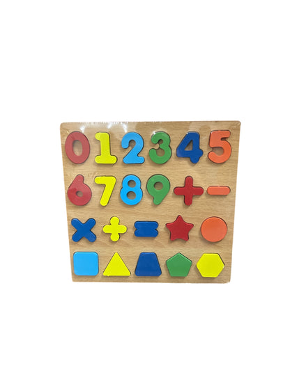 Shapes and Counting Wooden 3D Learning Mini Puzzle Board