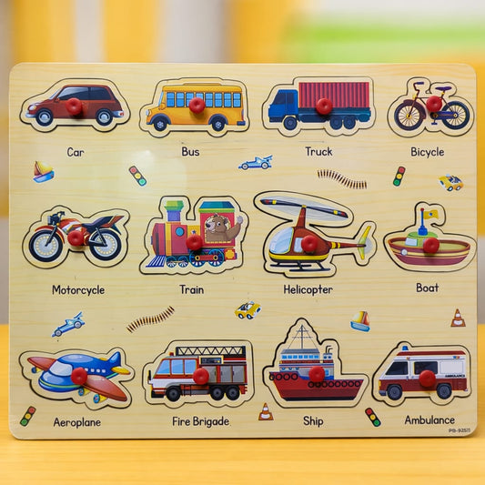 Means of Transportation Wooden Peg Puzzle