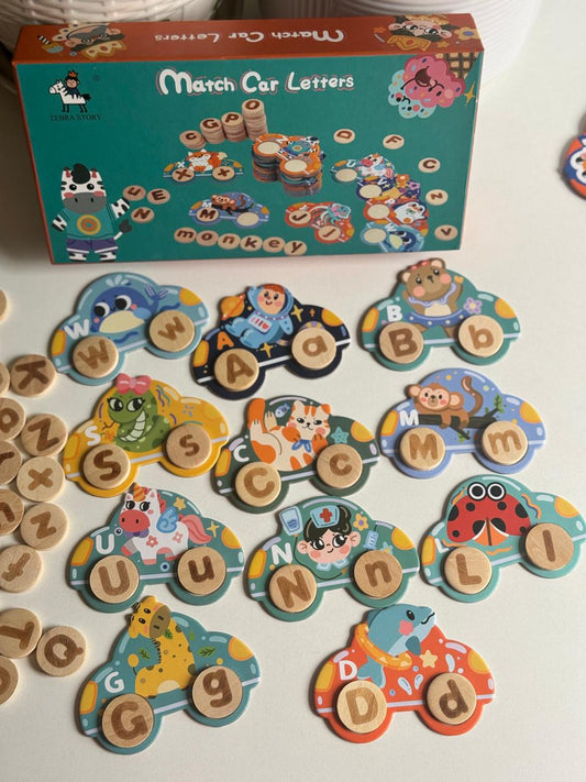 Wooden Match Car Letters