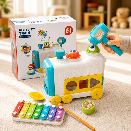 6in1 Multifunctional Activity Train Interactive Learning And Skill Development Toy