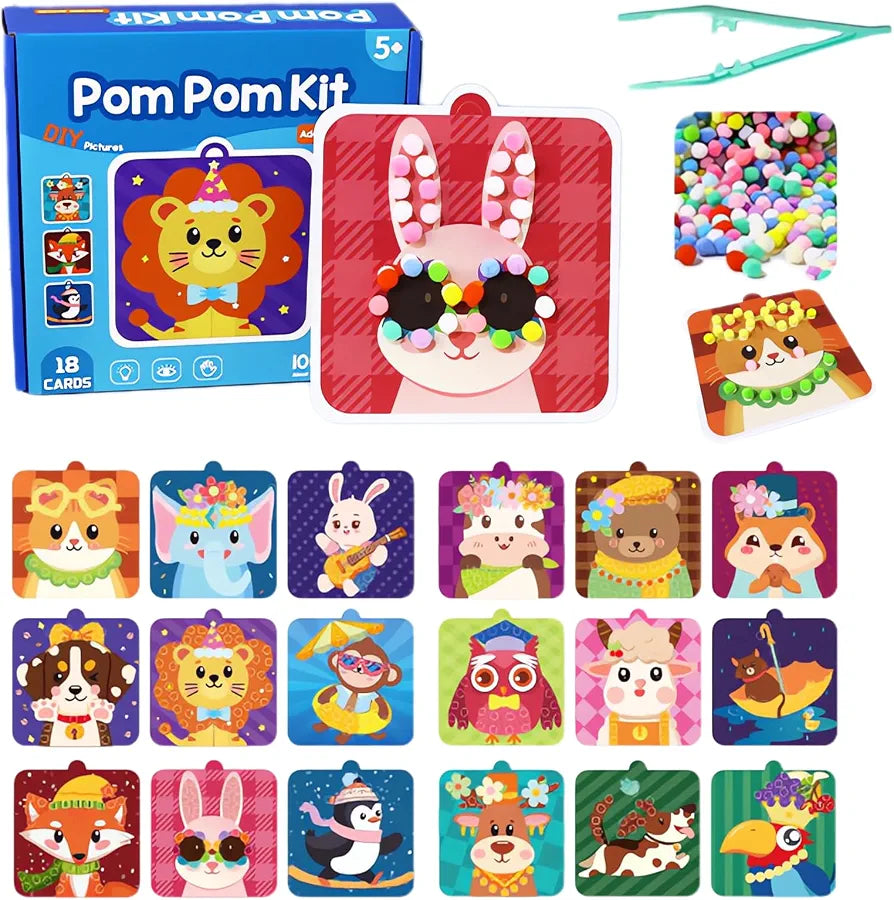 DIY Pom Pom Art Craft Kit for Kids