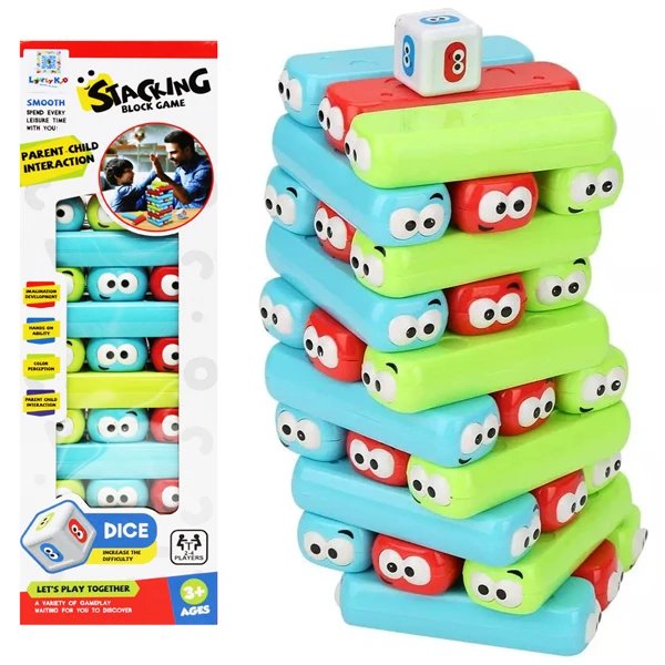 Monster Stacking Block Balance Game With Dice - 30 Piece Educational Family Toy