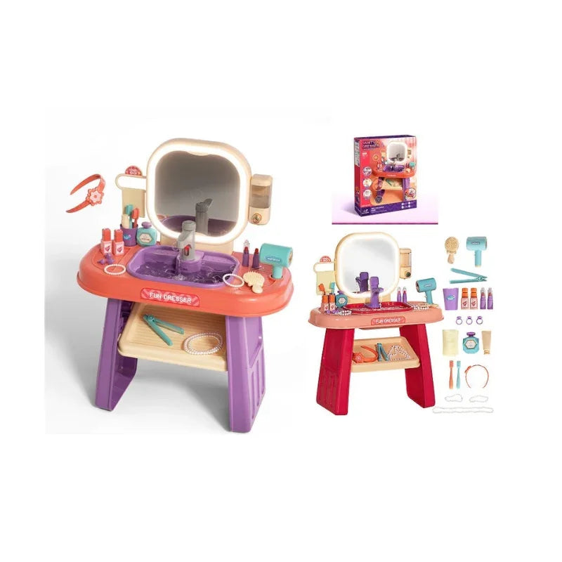 Vanity Dresser Little Beautician Interactive Playset – Smart Simulation Sink with Lights, Music, and Intelligent Sensor Faucet