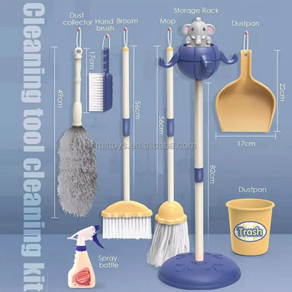 Kids Cleaning Set: Pretend Play Housekeeping Toy (8 pieces)