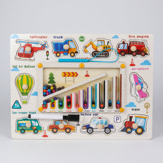3 in 1 Magnetic Transport Wooden Puzzle Board