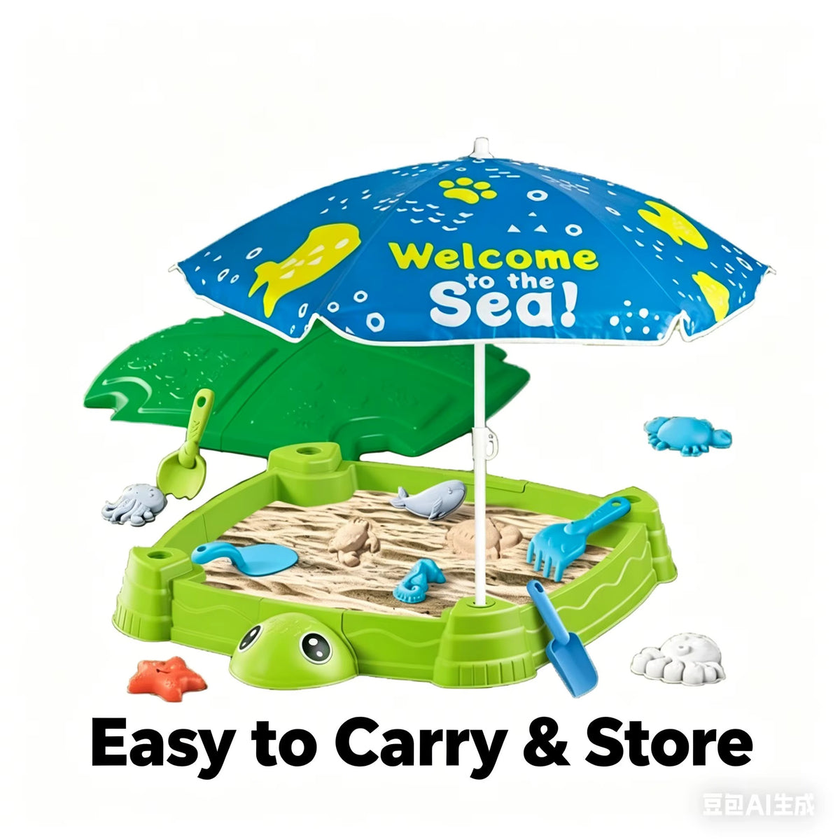 2-in-1 Turtle Sandbox and Sensory Table