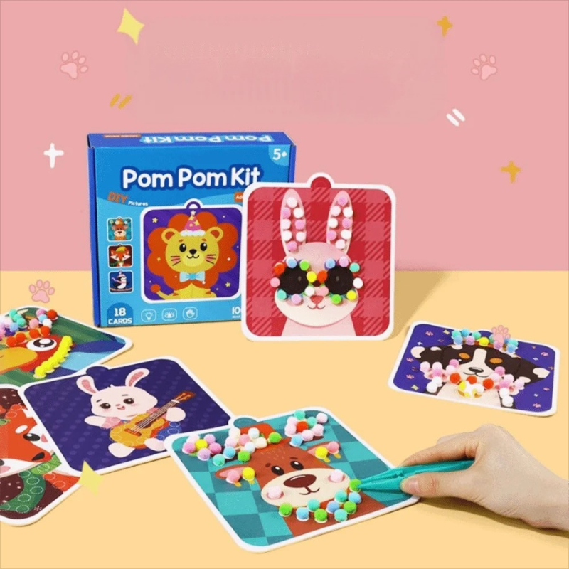 DIY Pom Pom Art Craft Kit for Kids