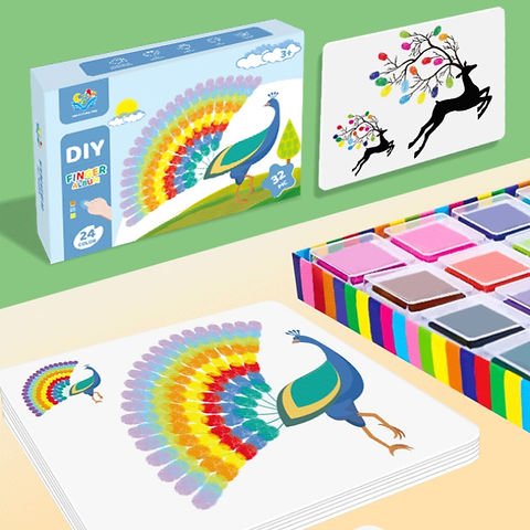 Finger Paints and Book Set (24 colors)