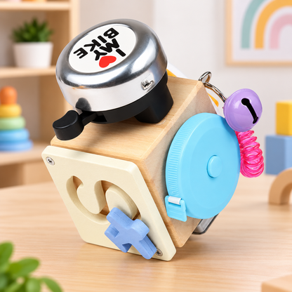 Wooden Montessori Sensory Activity Interactive Busy Cube