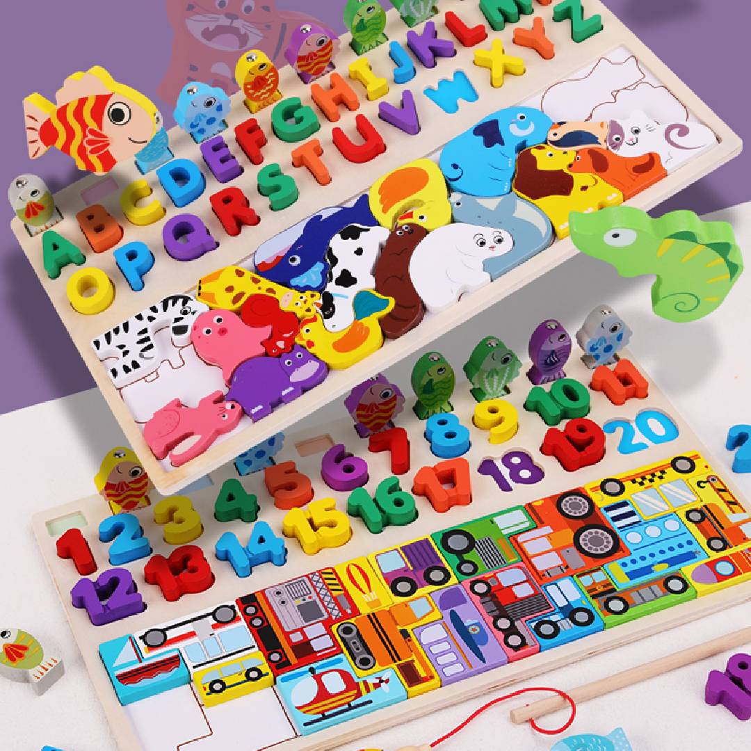 Wooden Fishing Four in 1 Logarithm Board