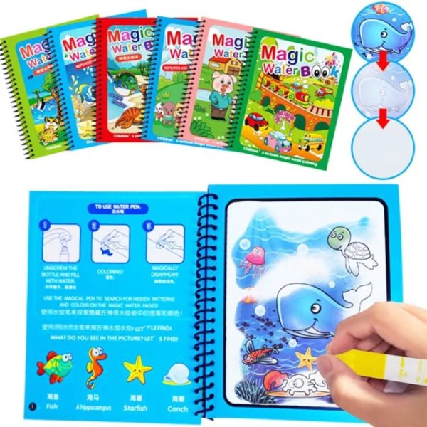 Magic Water Book Painting Drawing Coloring Board Book Doodle & Magic Water Pen
