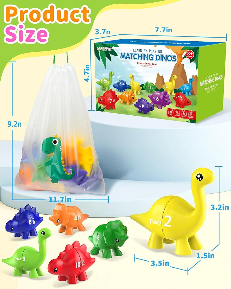 Montessori Numbers & Colors Matching Dinosaur Activity