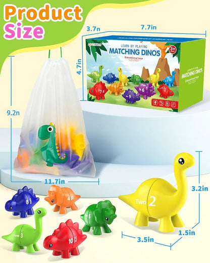 Montessori Numbers & Colors Matching Dinosaur Activity
