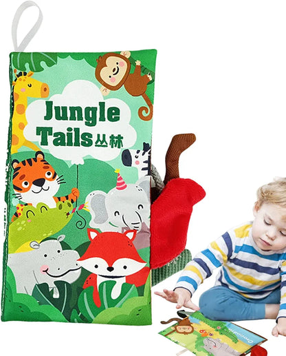 Jungle Tails- Soft Crinkle Cloth Book for Babies
