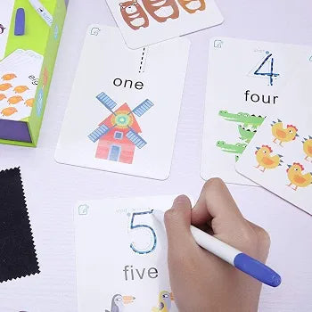 123 Write-and-Wipe Learning Cards – Reusable Early Learning Set
