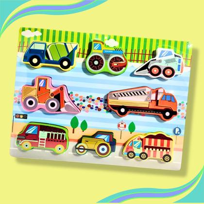 Means of Transportation Chunky Wooden Puzzle Board