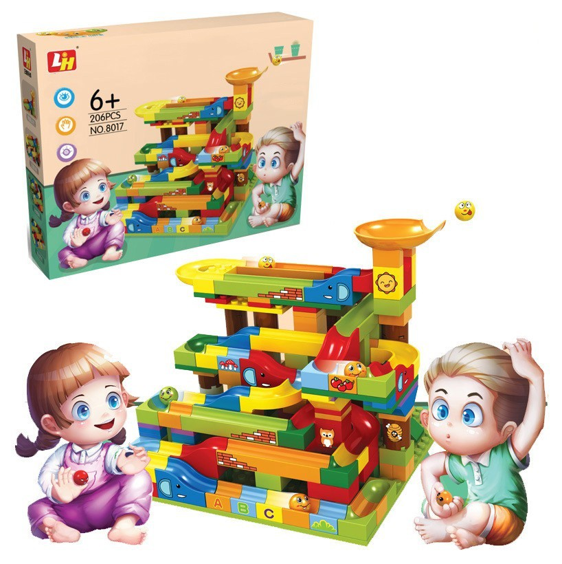 Building Blocks Slideway Track Maze: 206 pcs