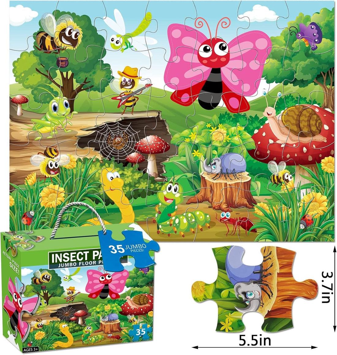 Insect Party Jumbo Floor Jigsaw Puzzle – 35 pieces