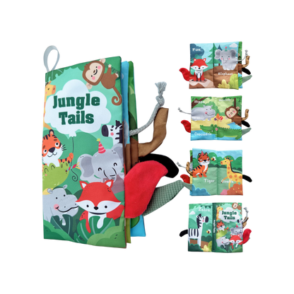 Jungle Tails- Soft Crinkle Cloth Book for Babies