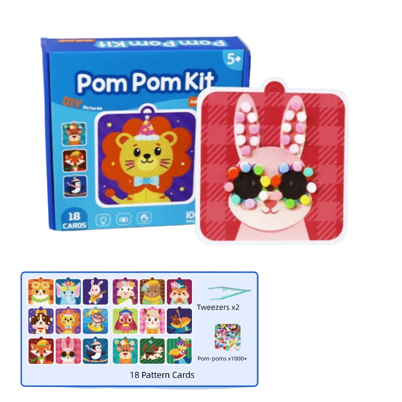 DIY Pom Pom Art Craft Kit for Kids