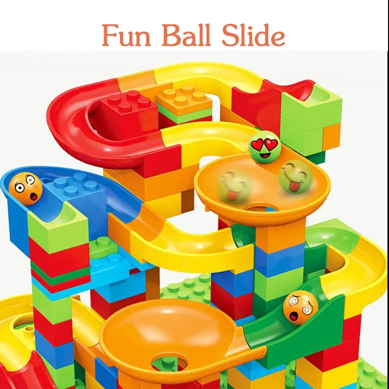 Building Blocks Slideway Track Maze: 206 pcs