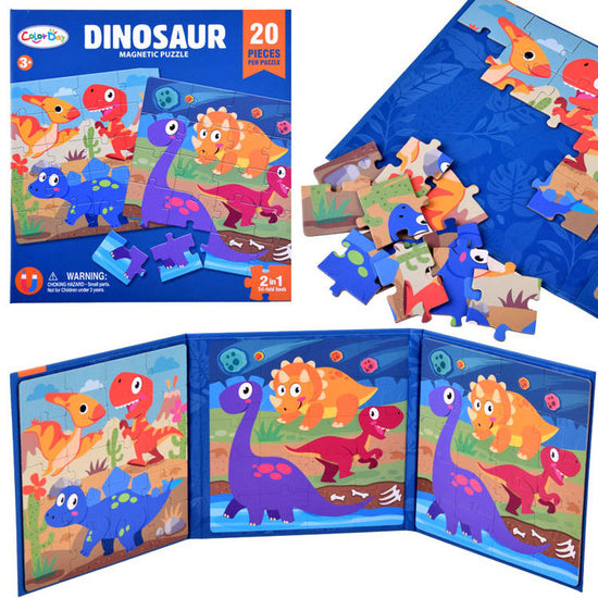 Dinosaur 2 in 1 Magnetic Puzzle Book