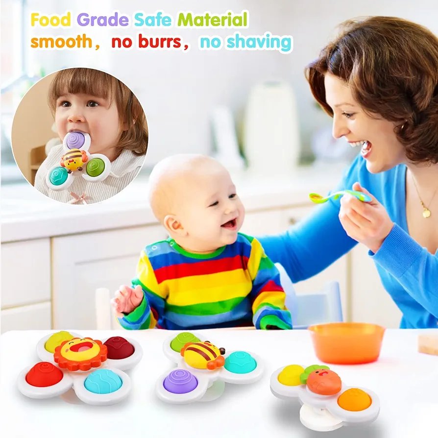 3 pcs Rotating Suction Rattle Spinner Set