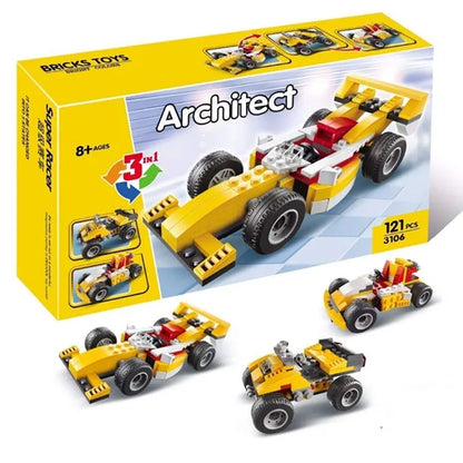Architect Super Racer 3-in-1 Building Blocks Set (121 Pieces)