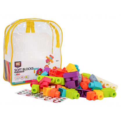 Soft Building Block Set with Backpack (60 Pieces)