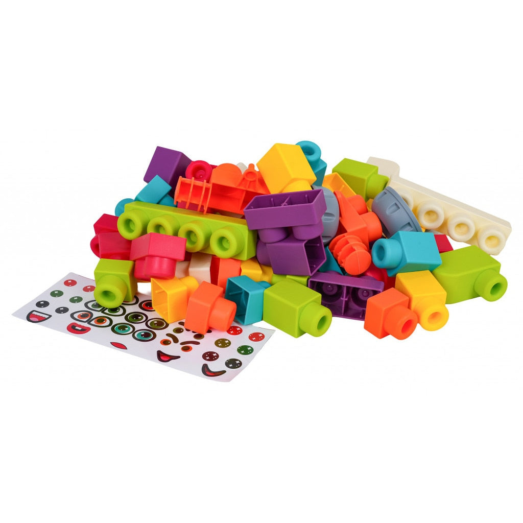 Soft Building Block Set with Backpack (60 Pieces)
